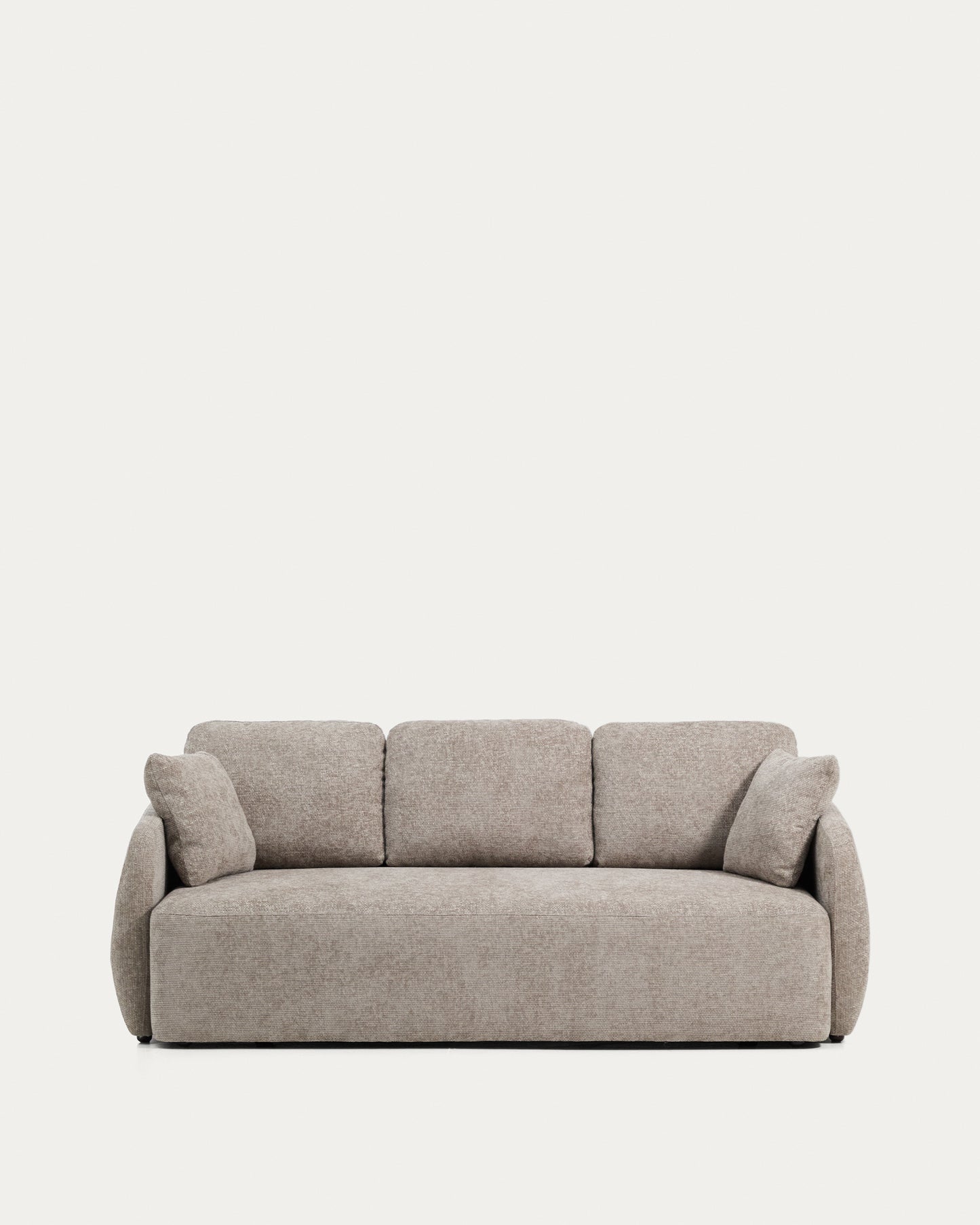 Divano letto Laira 3 posti in ciniglia tortora 218 cm
