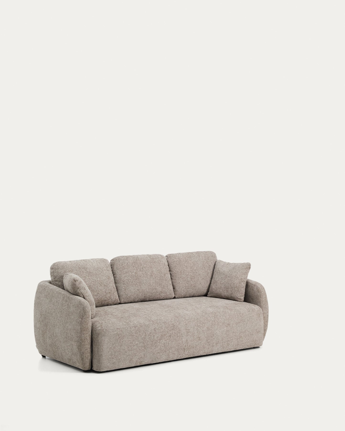 Divano letto Laira 3 posti in ciniglia tortora 218 cm