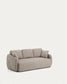 Divano letto Laira 3 posti in ciniglia tortora 218 cm