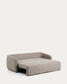 Divano letto Laira 3 posti in ciniglia tortora 218 cm