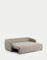 Divano letto Laira 3 posti in ciniglia tortora 218 cm