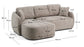 Divano letto Laira 3 posti in ciniglia tortora con chaise longue sinistra 246 cm
