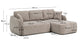 Divano letto Laira 3 posti in ciniglia tortora con chaise longue destra 246 cm