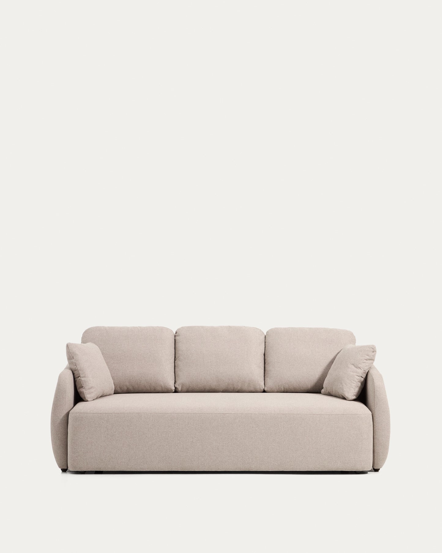 Divano letto Laira 3 posti in ciniglia beige 218 cm