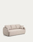 Divano letto Laira 3 posti in ciniglia beige 218 cm