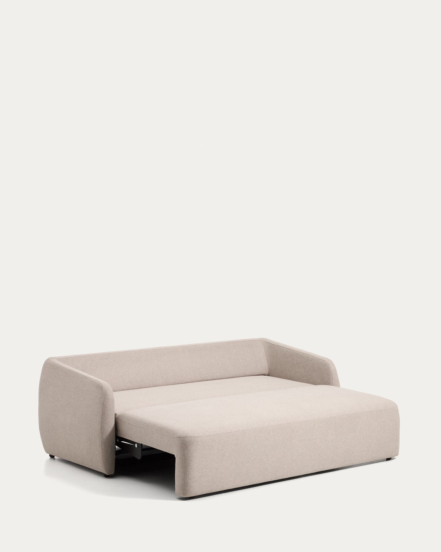 Divano letto Laira 3 posti in ciniglia beige 218 cm