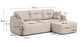 Divano letto Laira 3 posti in ciniglia beige con chaise longue destra 246 cm