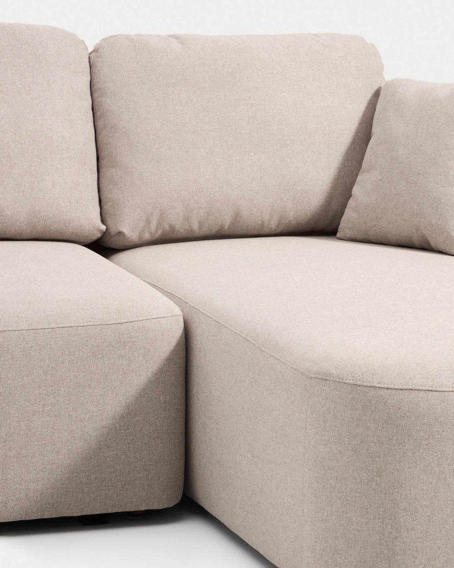 Divano letto Laira 3 posti in ciniglia beige con chaise longue destra 246 cm