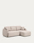 Divano letto Laira 3 posti in ciniglia beige con chaise longue destra 246 cm