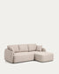 Divano letto Laira 3 posti in ciniglia beige con chaise longue destra 246 cm