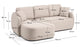 Divano letto Laira 3 posti in ciniglia beige con chaise longue sinistra 246 cm