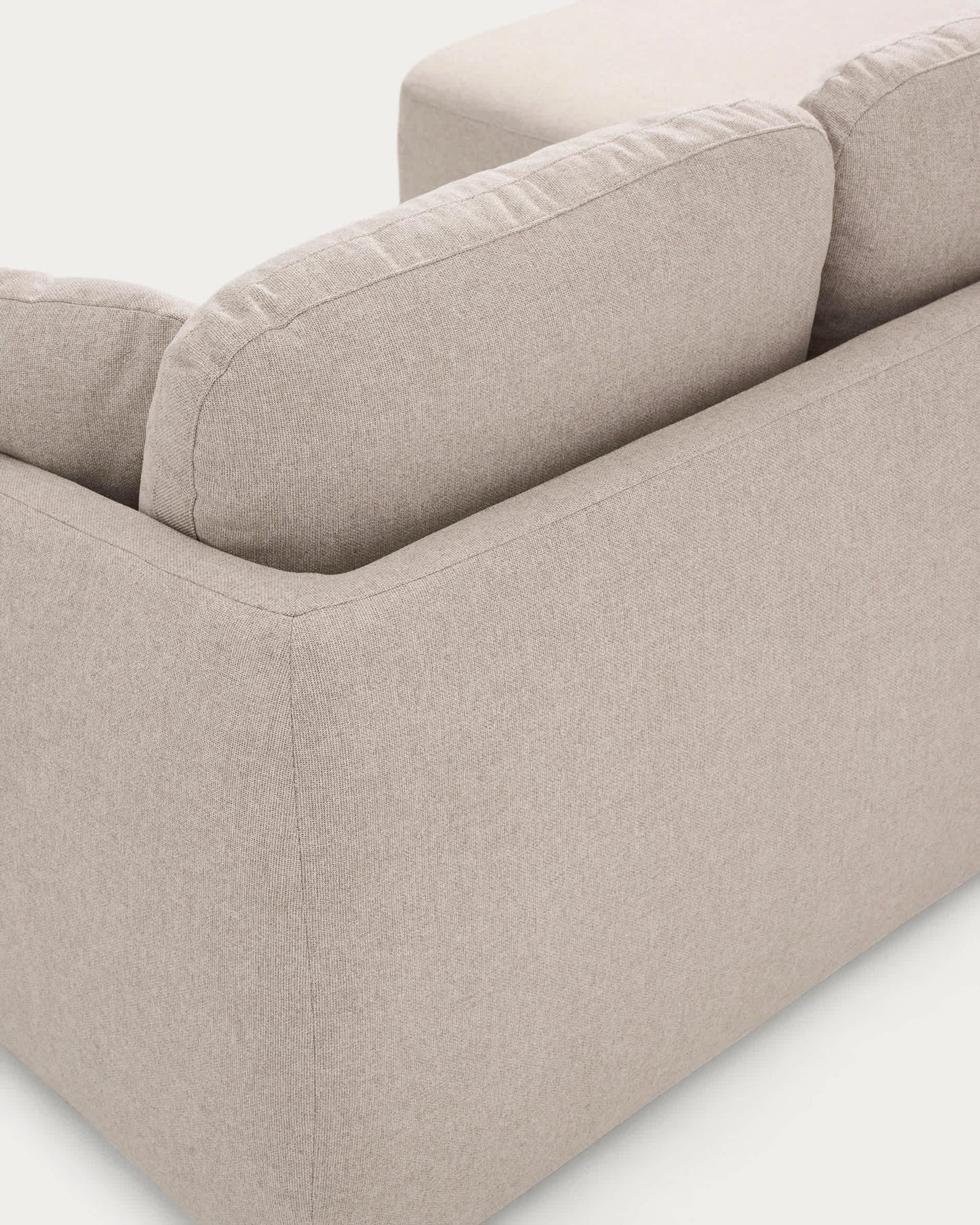 Divano letto Laira 3 posti in ciniglia beige con chaise longue sinistra 246 cm