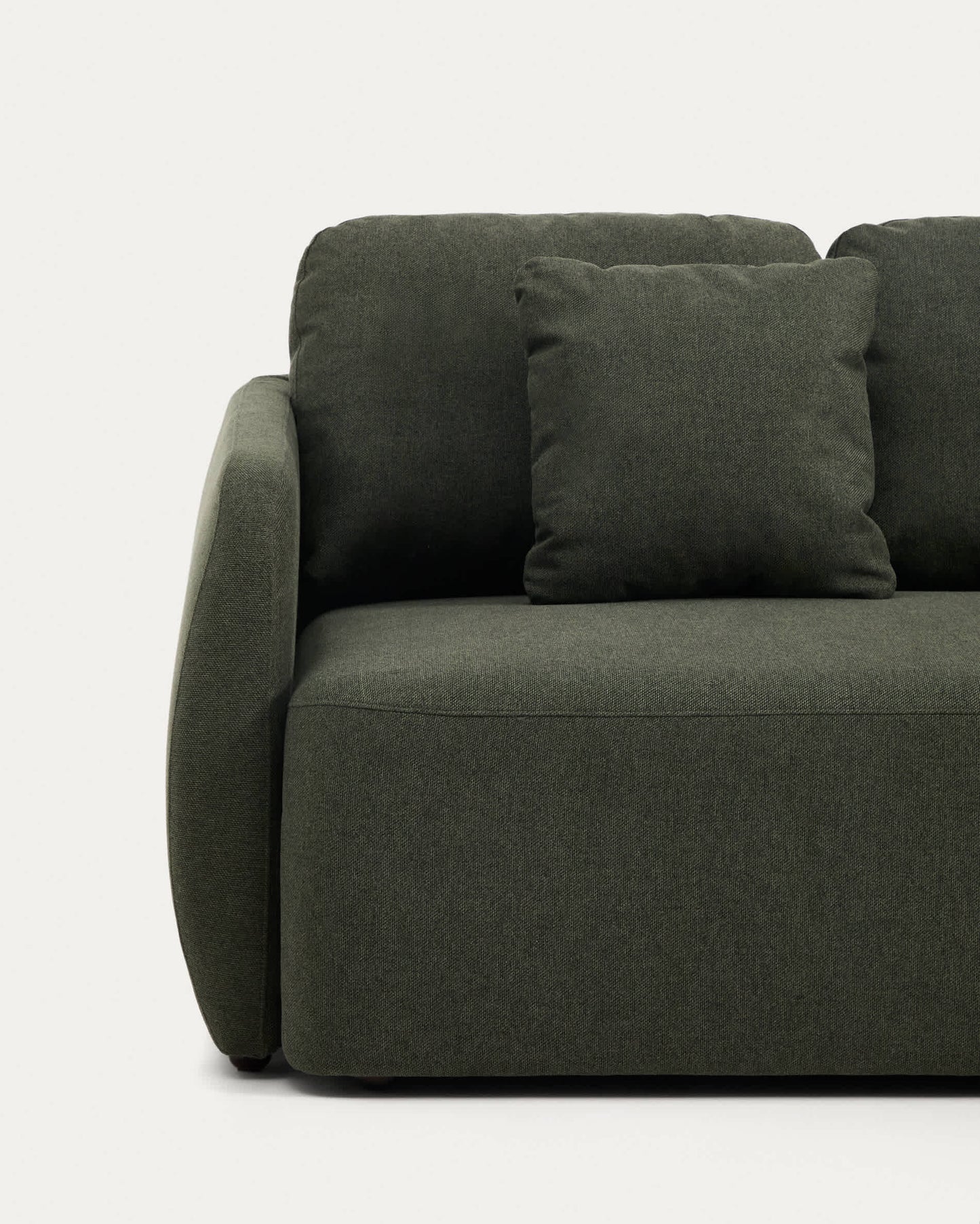 Divano letto Laira 3 posti in ciniglia verde scuro 218 cm
