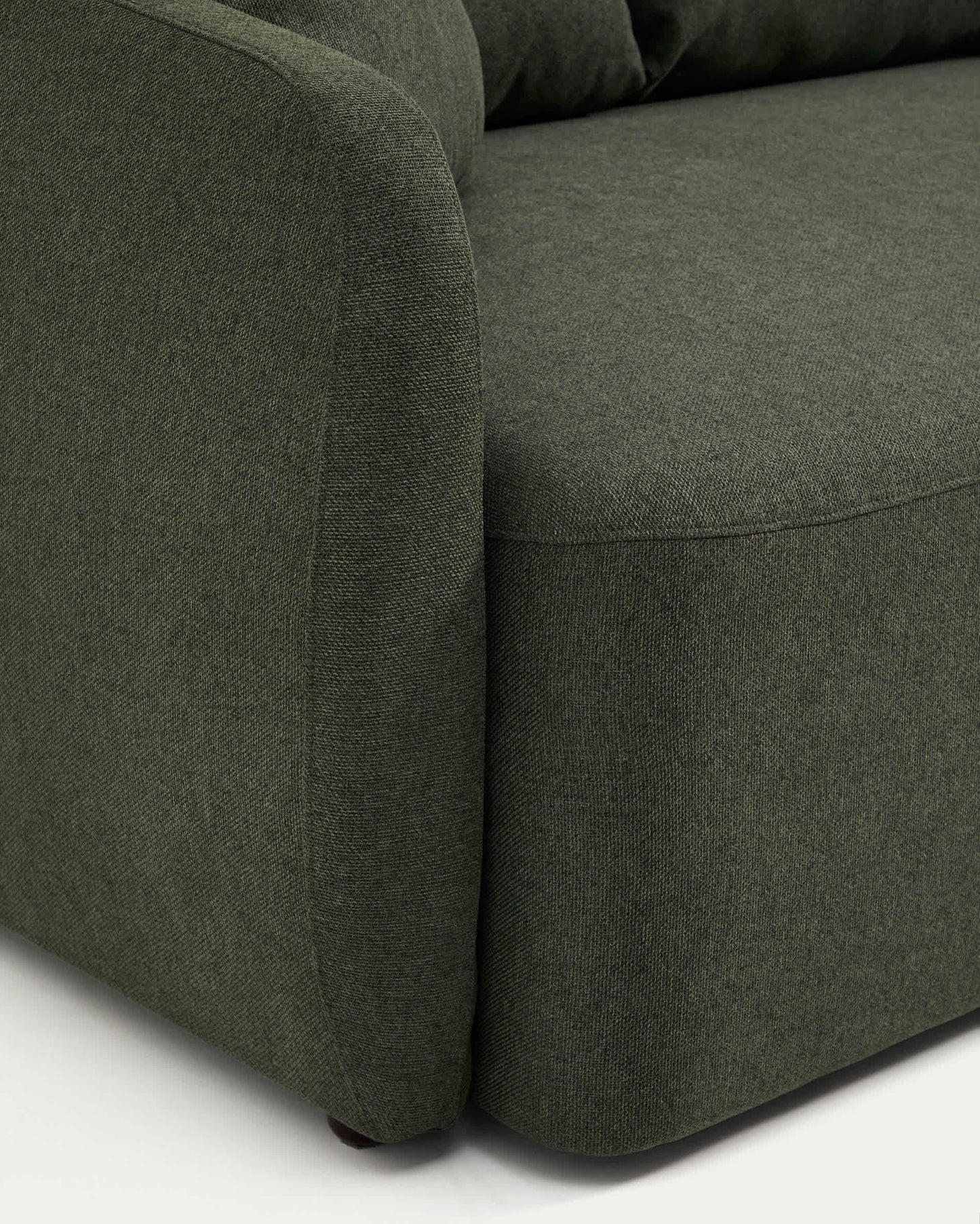 Divano letto Laira 3 posti in ciniglia verde scuro 218 cm