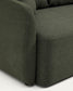 Divano letto Laira 3 posti in ciniglia verde scuro 218 cm