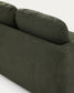 Divano letto Laira 3 posti in ciniglia verde scuro 218 cm