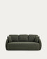 Divano letto Laira 3 posti in ciniglia verde scuro 218 cm