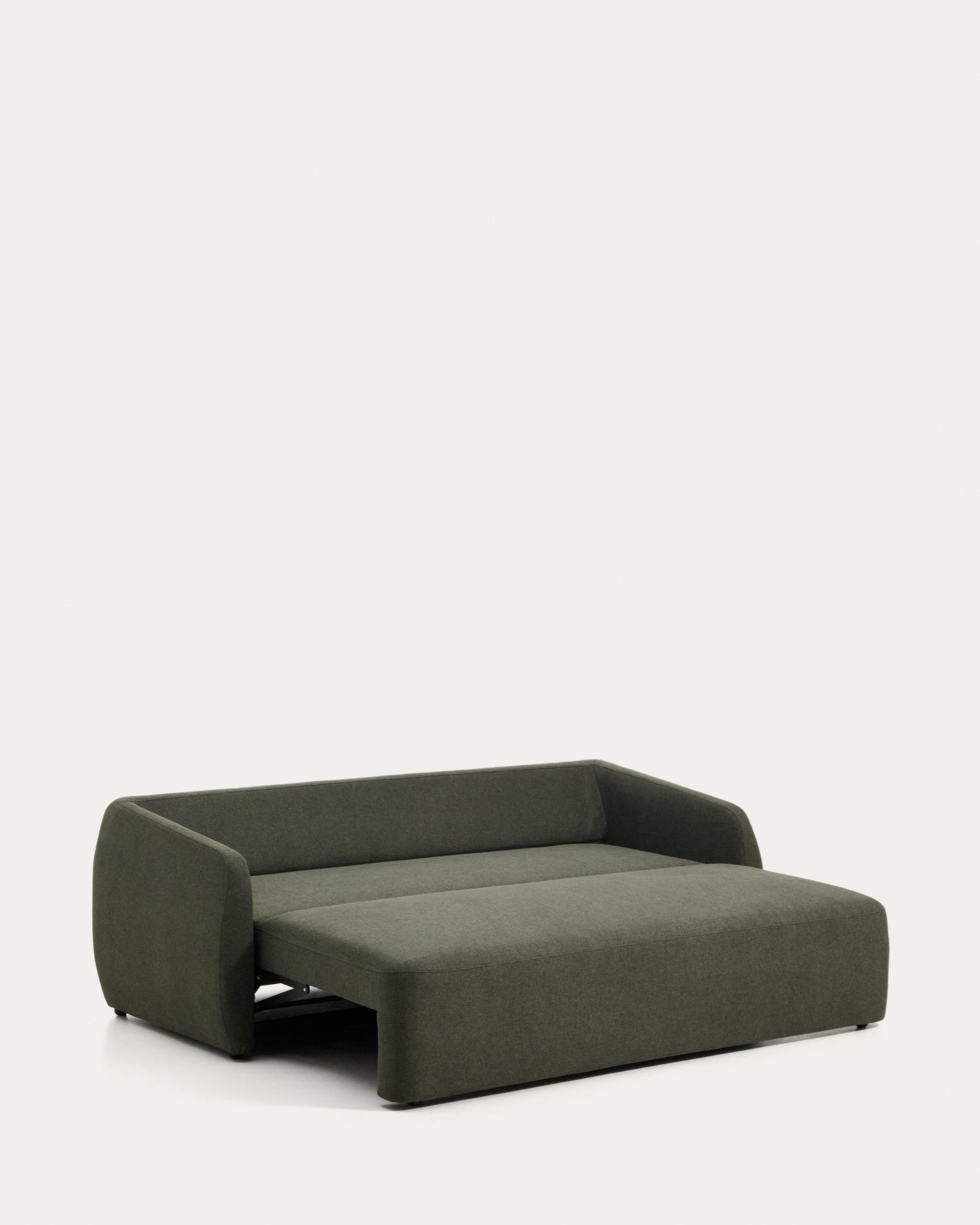 Divano letto Laira 3 posti in ciniglia verde scuro 218 cm