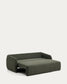 Divano letto Laira 3 posti in ciniglia verde scuro 218 cm