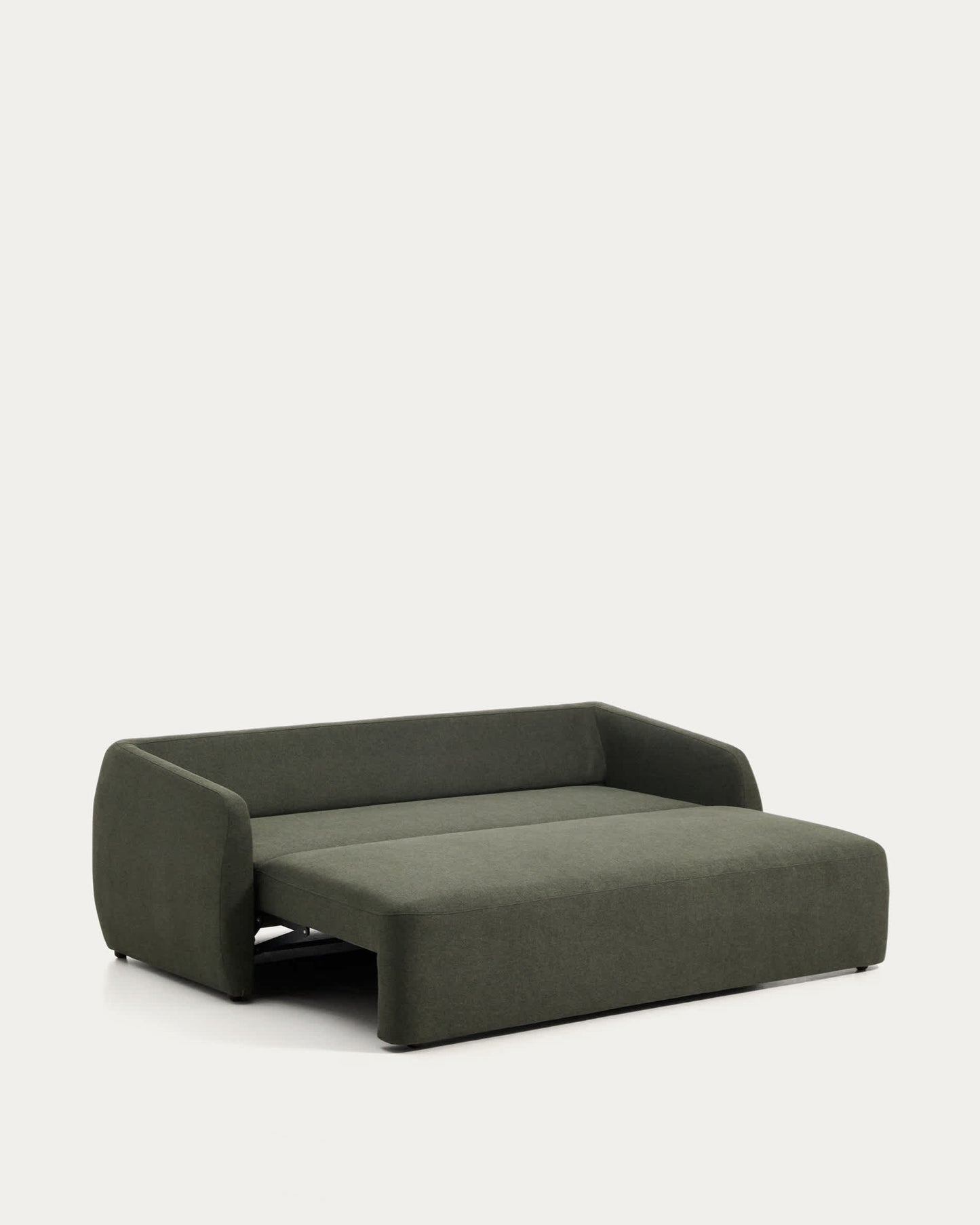 Divano letto Laira 3 posti in ciniglia verde scuro 218 cm