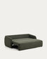 Divano letto Laira 3 posti in ciniglia verde scuro 218 cm