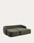 Divano letto Laira 3 posti in ciniglia verde scuro con chaise longue sinistra 246 cm