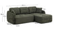 Divano letto Laira 3 posti in ciniglia verde scuro con chaise longue destra 246 cm