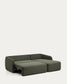 Divano letto Laira 3 posti in ciniglia verde scuro con chaise longue destra 246 cm