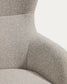 Poltrona Adiran in ciniglia spessa beige con gambe in legno massiccio di rovere con finitura naturale