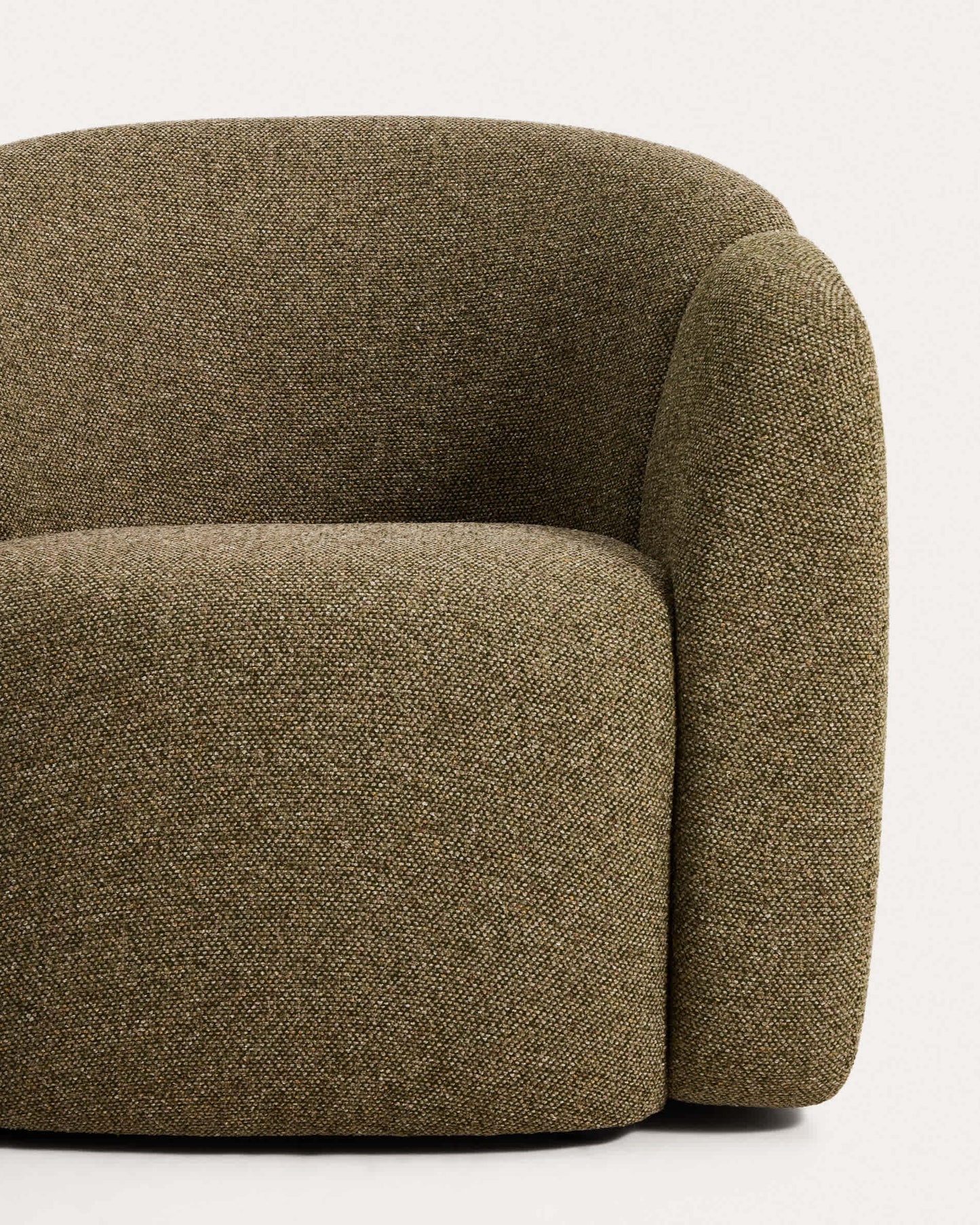 Poltrona Corvena in ciniglia verde oliva FSC Mix Credit 85 cm