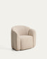 Poltrona Corvena in ciniglia beige FSC Mix Credit 85 cm
