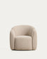 Poltrona Corvena in ciniglia beige FSC Mix Credit 85 cm