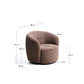 Poltrona girevole Odenia in micro bouclé marrone