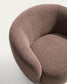 Poltrona girevole Odenia in micro bouclé marrone