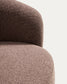 Poltrona girevole Odenia in micro bouclé marrone