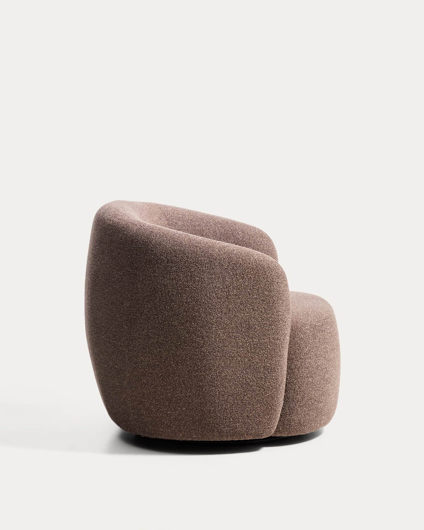 Poltrona girevole Odenia in micro bouclé marrone