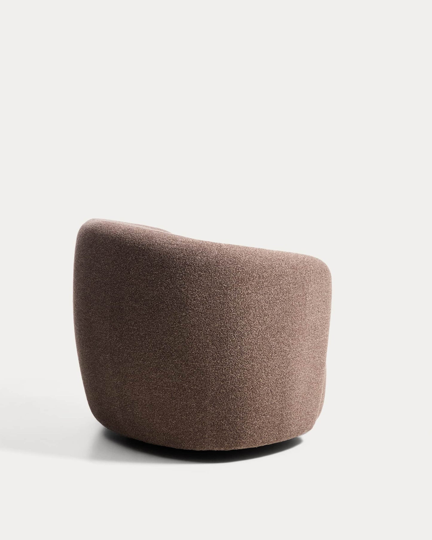 Poltrona girevole Odenia in micro bouclé marrone