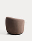 Poltrona girevole Odenia in micro bouclé marrone