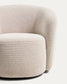 Poltrona girevole Odenia in micro bouclé beige