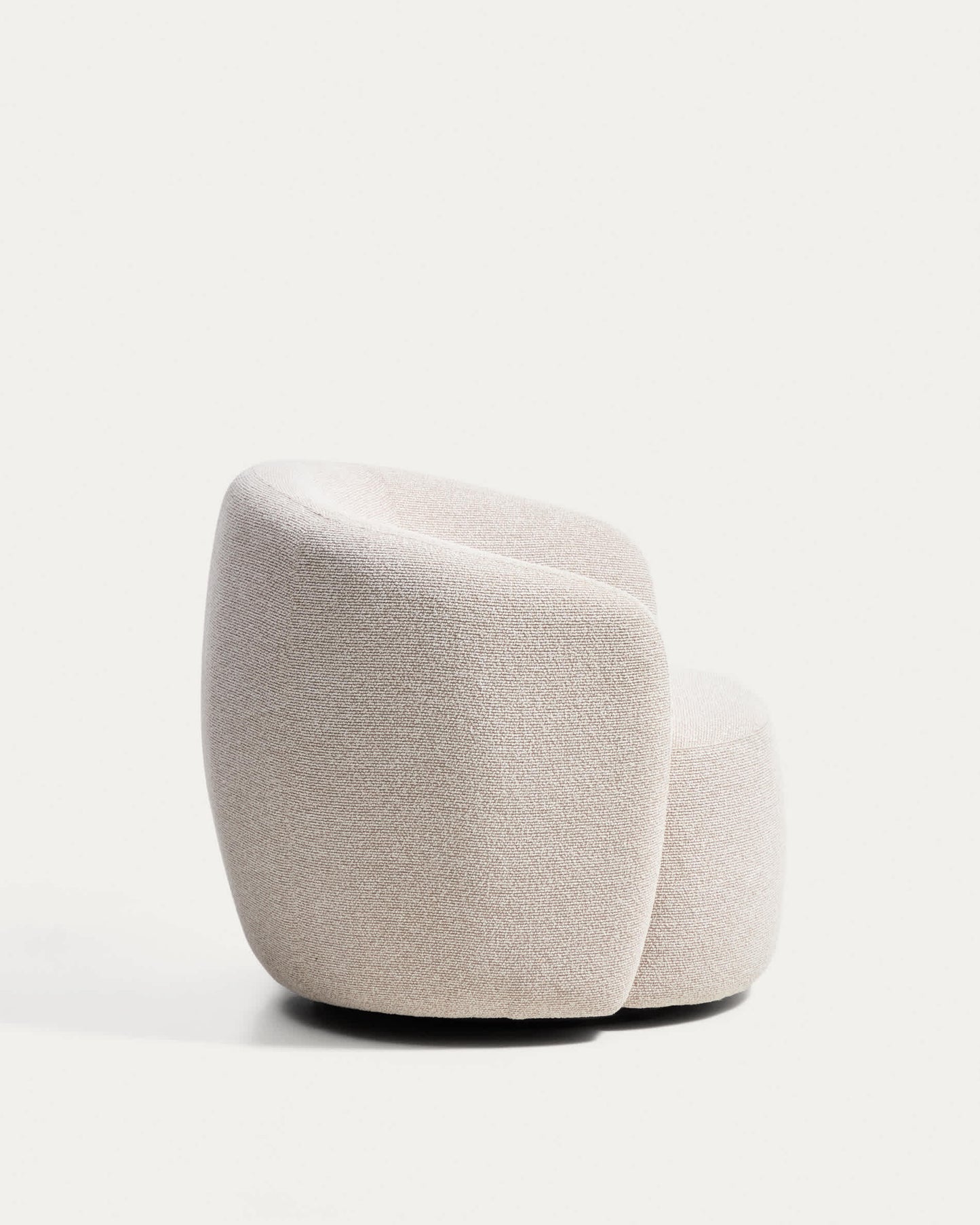Poltrona girevole Odenia in micro bouclé beige