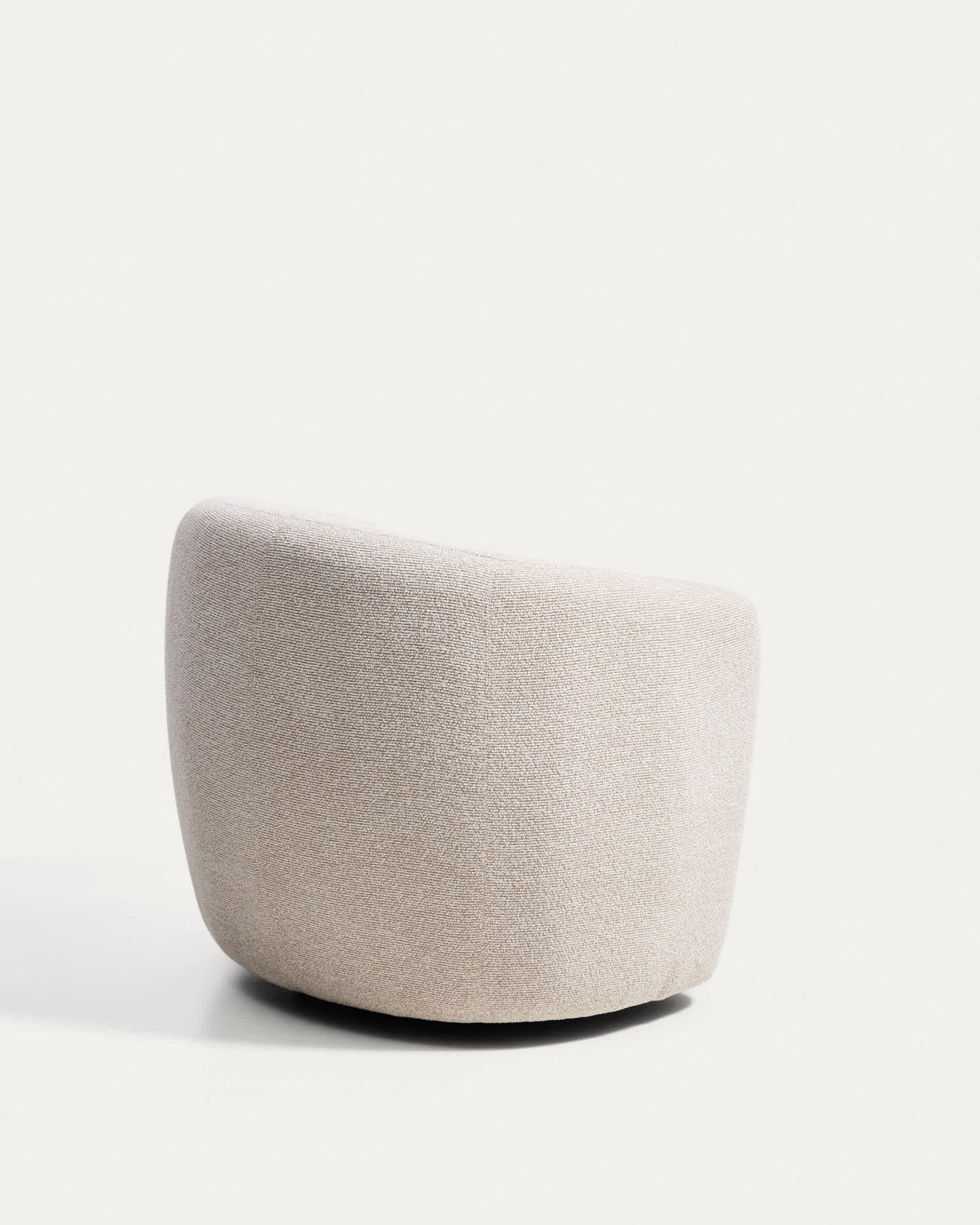 Poltrona girevole Odenia in micro bouclé beige