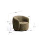 Poltrona girevole Odenia in micro bouclé verde oliva