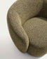 Poltrona girevole Odenia in micro bouclé verde oliva