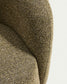 Poltrona girevole Odenia in micro bouclé verde oliva