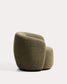 Poltrona girevole Odenia in micro bouclé verde oliva