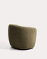 Poltrona girevole Odenia in micro bouclé verde oliva