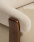Divano Granite 2 posti in ciniglia beige con gambe in legno massiccio di frassino finitura noce 155 cm FSC 100%