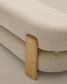 Divano Granite 2 posti in ciniglia beige con gambe in legno massiccio di frassino finitura naturale 155 cm FSC 100%
