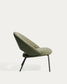 Poltrona Bonali in ciniglia verde con gambe in metallo verde FSC Mix Credit