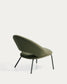 Poltrona Bonali in ciniglia verde con gambe in metallo verde FSC Mix Credit